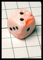 Dice : Dice - 6D Pipped - Orange Swirl with Black Pips - Ebay Dec 2014